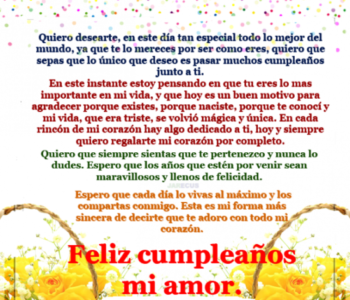 Carta de Cumpleaños para Tu Novia [Muy Romántica]